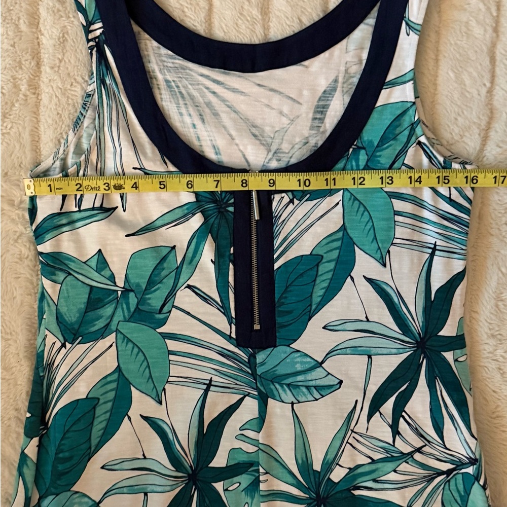 Tommy Bahama Cabana Colores Back Zip White Navy Teal Sz Small Dress MSRP $110 - Picture 5 of 7
